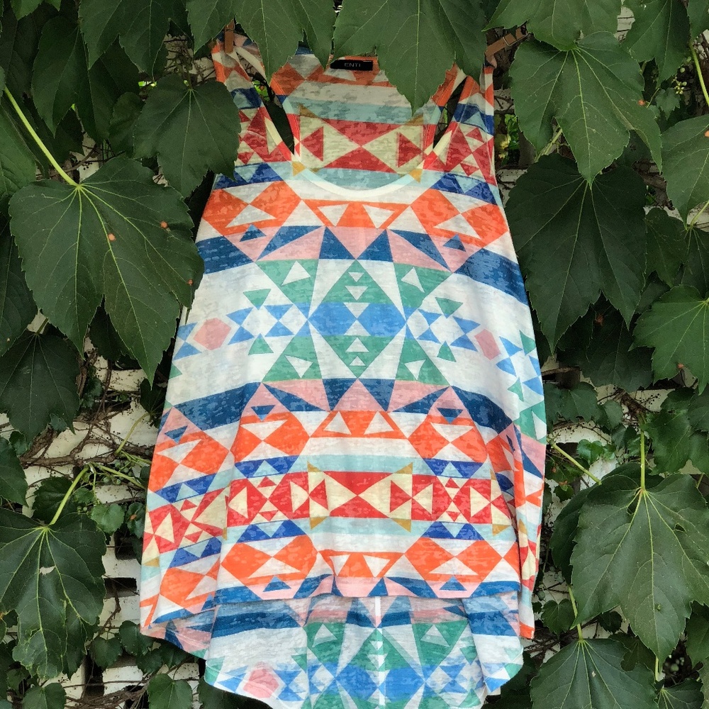 Enti Colorful Tribal Print Tank-Top